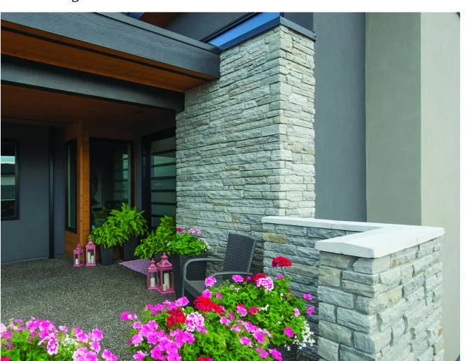 Portland Ledge Stone on a porch wall
