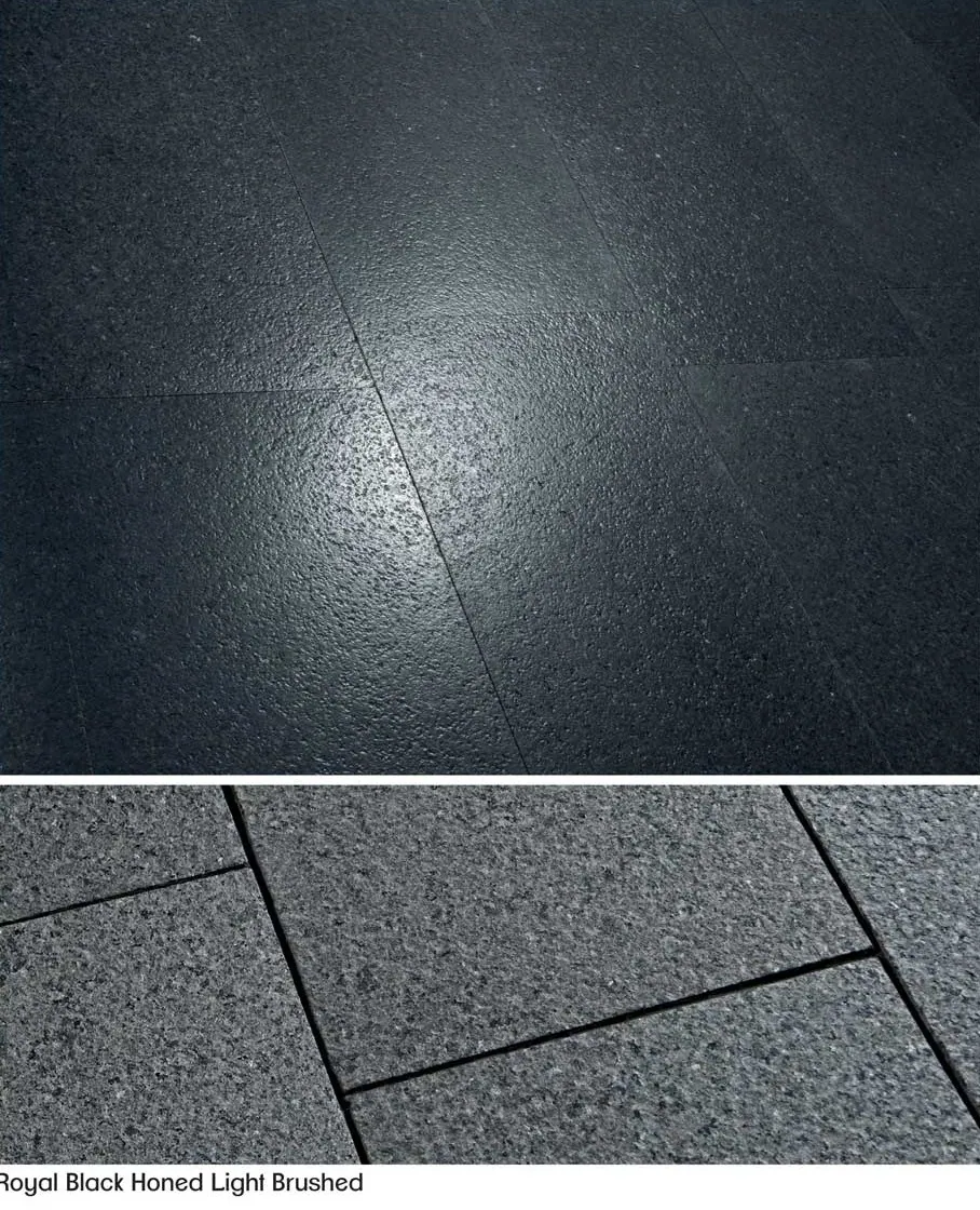 Royal Black Granite Flamed & Brushed Old Floors